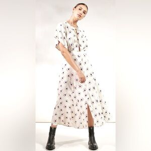 NWT Rue Stiic Greta Maxi Dress in Flowers of the Arts Print w Keyhole Bodice